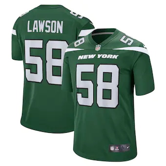 mens nike carl lawson gotham green new york jets game jerse